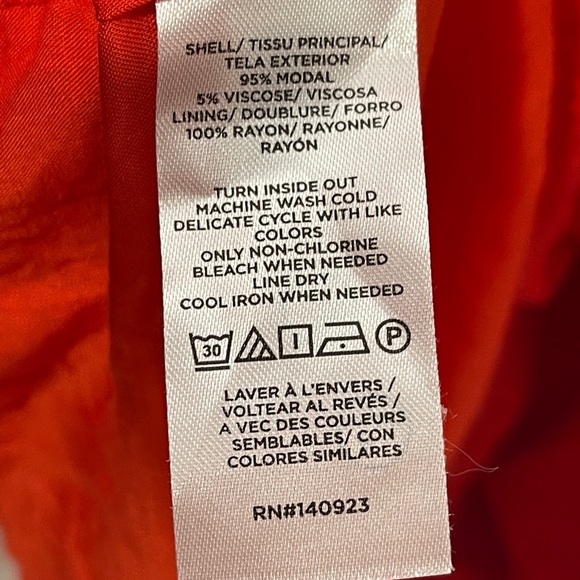 NWT Loft Clip Ruffle Button Blouse Red Orange Boho Size XL Ruffle Sleeves - Picture 6 of 12